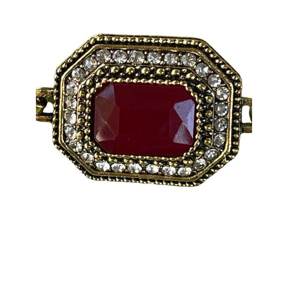 Costume jewelry colorful rectangular shape design gold tone  bracelet - Picture 3 of 10